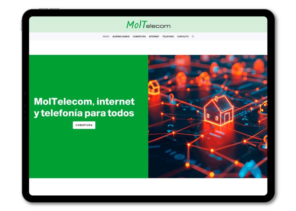 Diseño web MolTelecom telefonía e internet