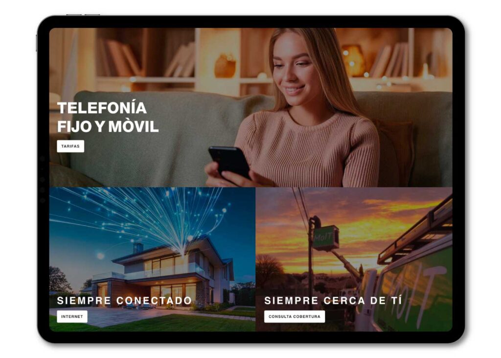Diseño web MolTelecom telefonía e internet